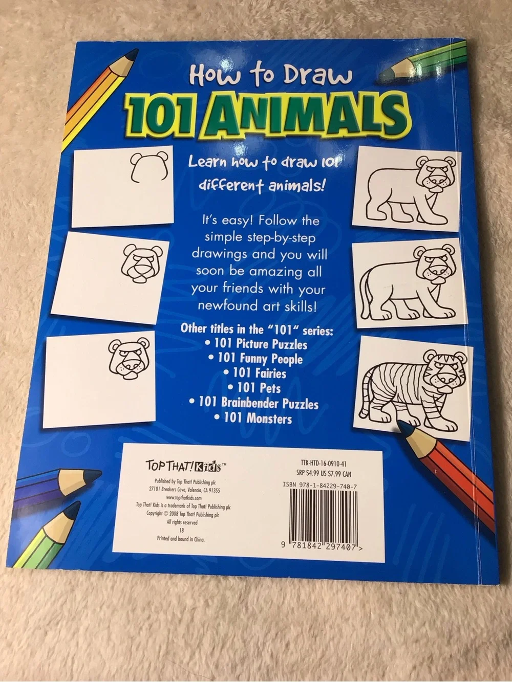 How to Draw 101 Animals - Blue Kids Drawing Book